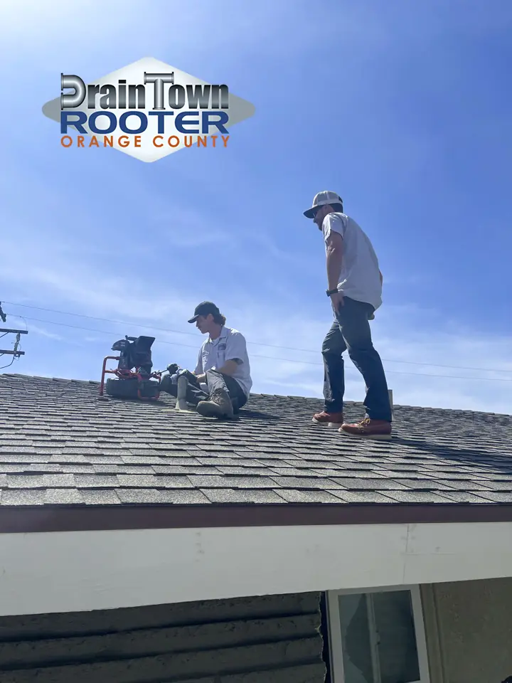 Main-line clog cleared from the roof vent